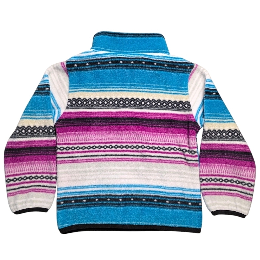 Cowgirl Hardware Serape Blue and Purple Fleece Western Pullover, Girls Size 2T - Picture 5 of 10